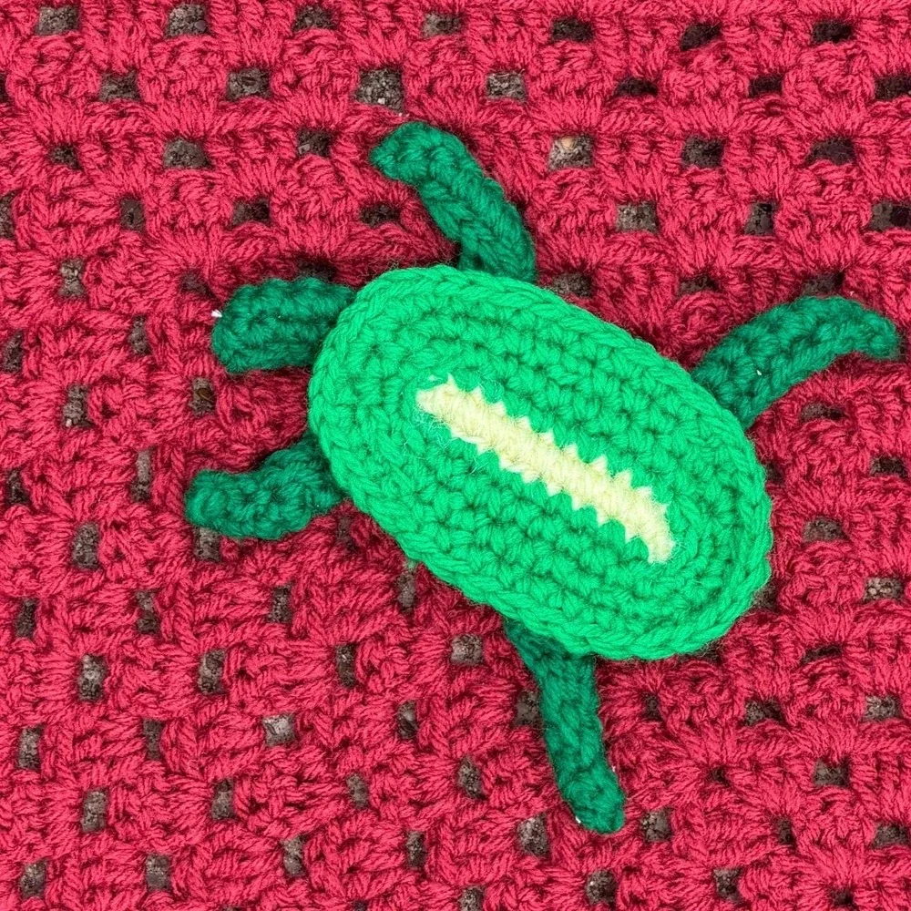 Vintage Handmade Crochet Sea Turtle Chair Back Cover Coastal Grandma Cottage